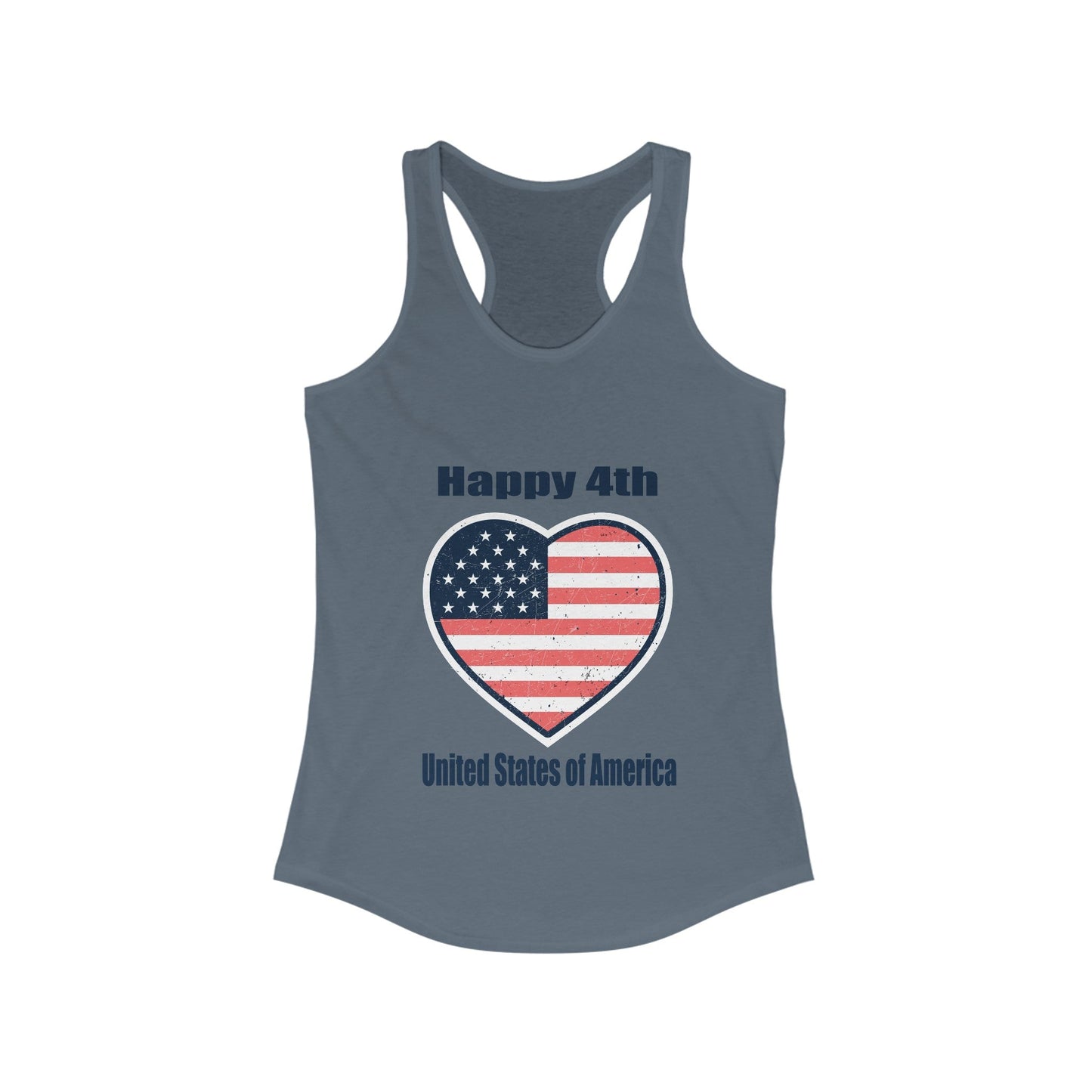 Women's I Heart 4th of July, Ideal Racerback Tank - Busy Bee Bazaar