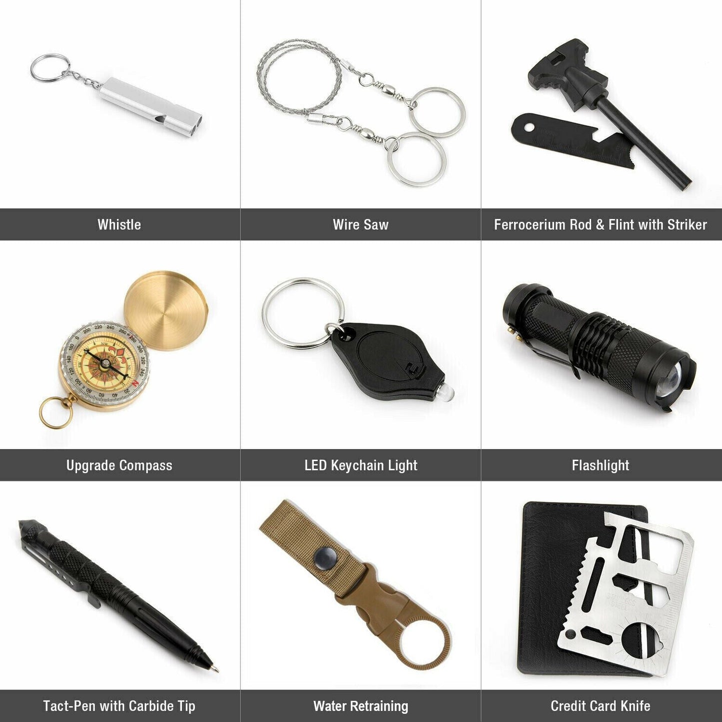 14 in 1 Outdoor Emergency Survival And Safety Gear Kit Camping - Busy Bee Bazaar