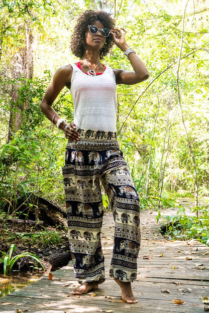 Black ELEPHANT Pants Women Boho Pants Hippie Pants Yoga - Busy Bee Bazaar