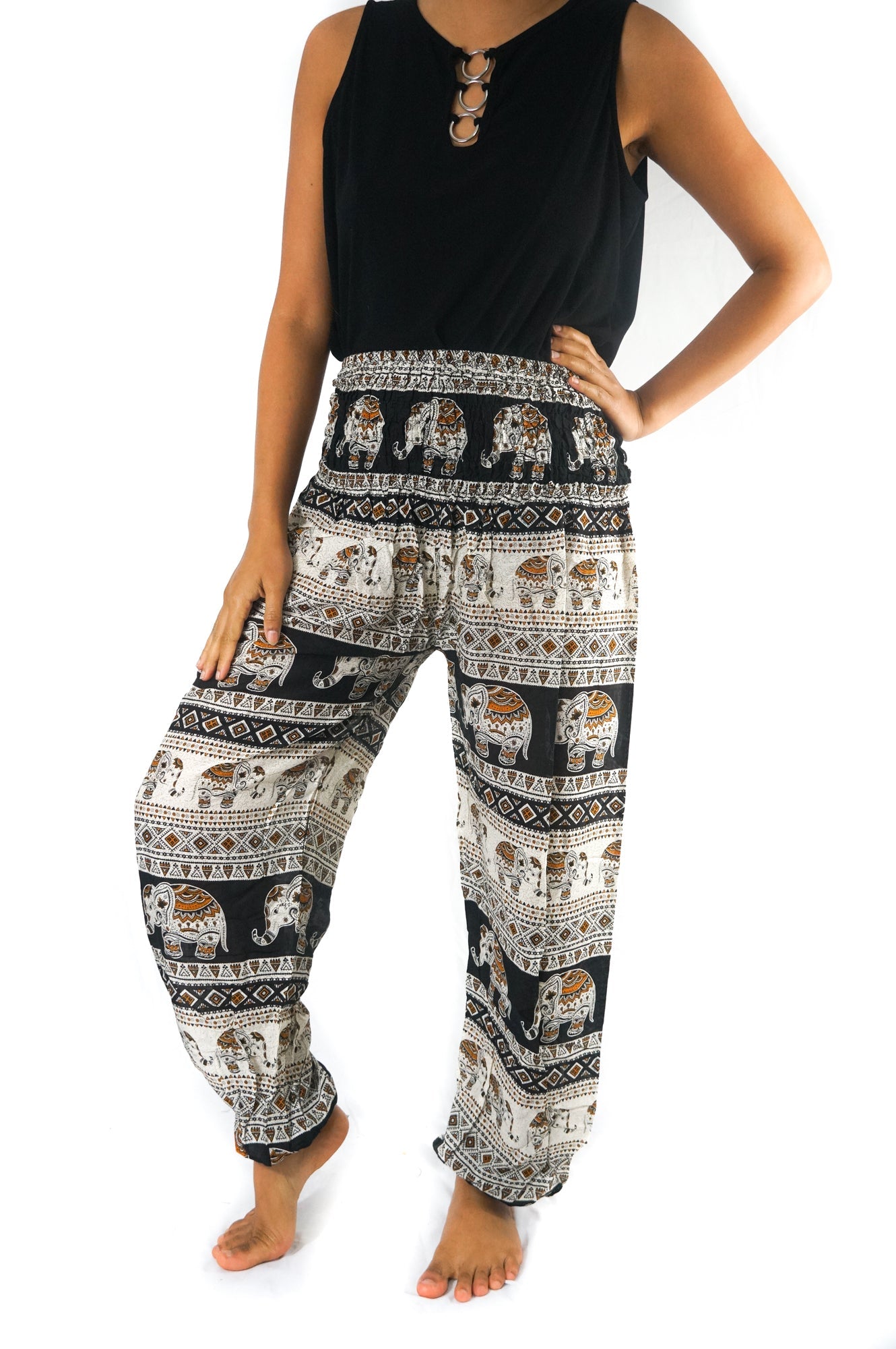 Black ELEPHANT Pants Women Boho Pants Hippie Pants Yoga - Busy Bee Bazaar