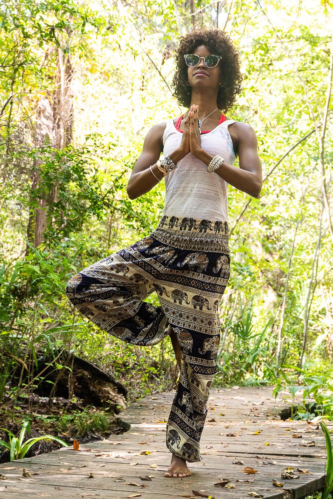 Black ELEPHANT Pants Women Boho Pants Hippie Pants Yoga - Busy Bee Bazaar