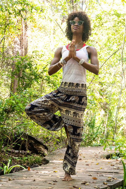 Black ELEPHANT Pants Women Boho Pants Hippie Pants Yoga - Busy Bee Bazaar