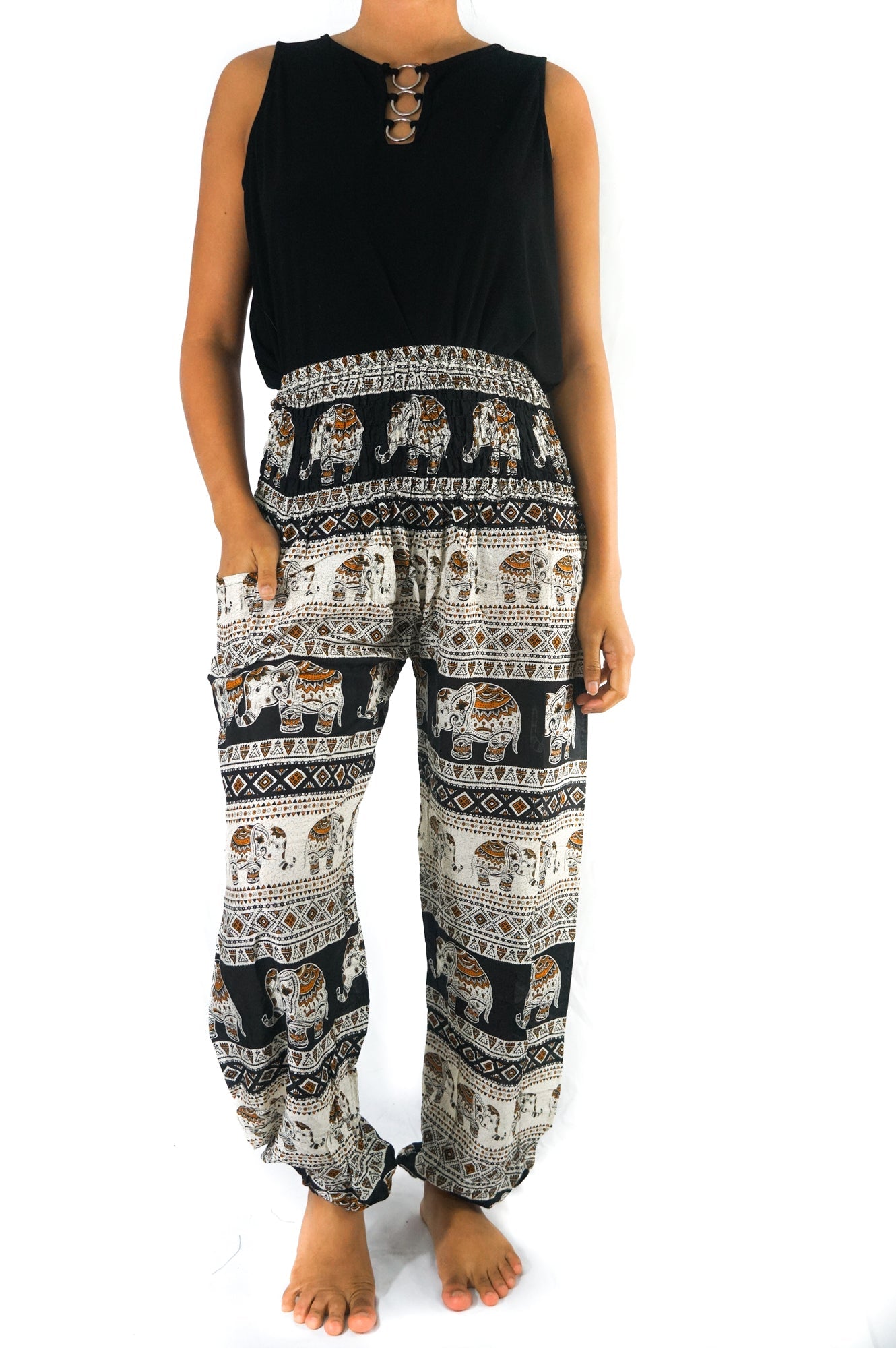 Black ELEPHANT Pants Women Boho Pants Hippie Pants Yoga - Busy Bee Bazaar