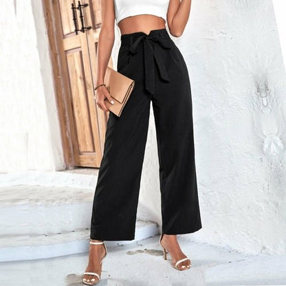 Black High-Waisted Wide-Leg Pants for Women - Busy Bee Bazaar