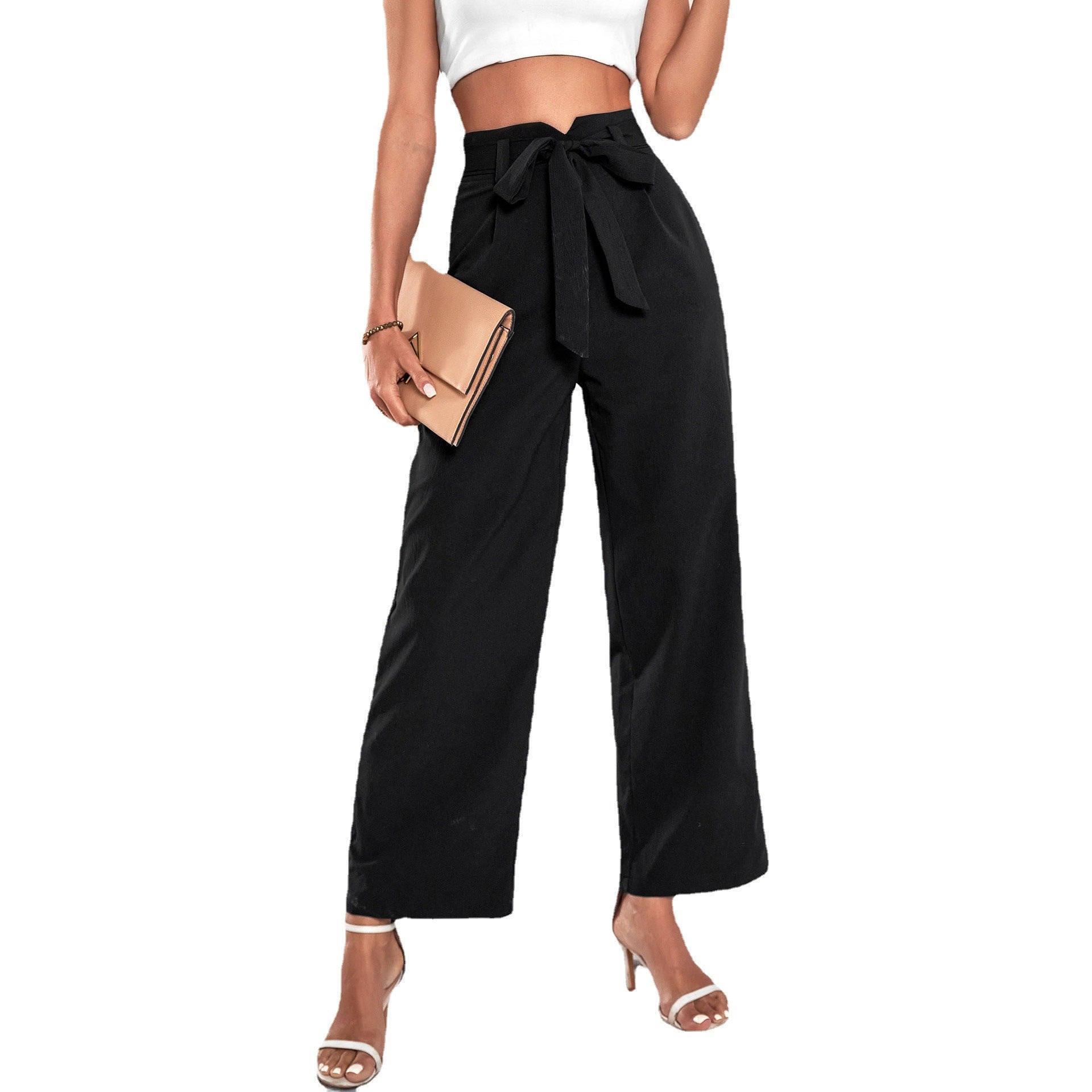 Black High-Waisted Wide-Leg Pants for Women - Busy Bee Bazaar