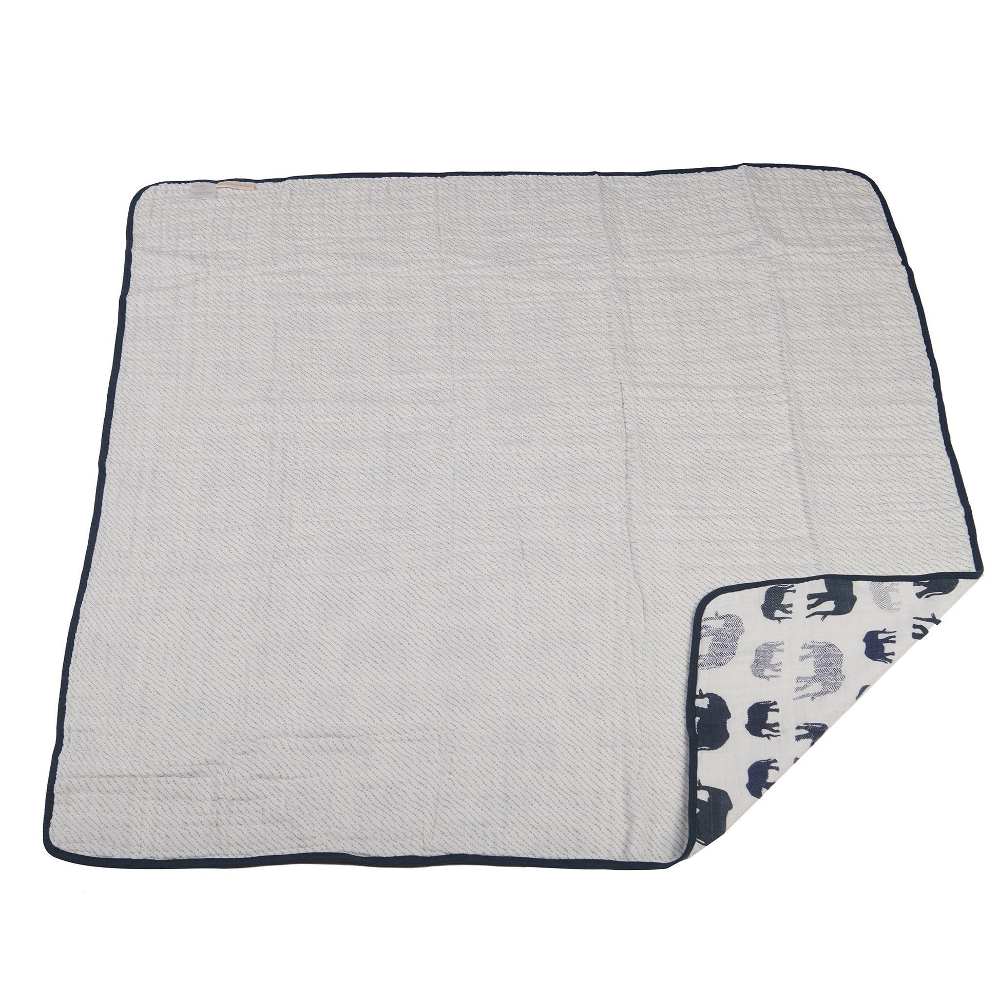 Blue Elephants and Spotted Wave Newcastle Blanket - Busy Bee Bazaar