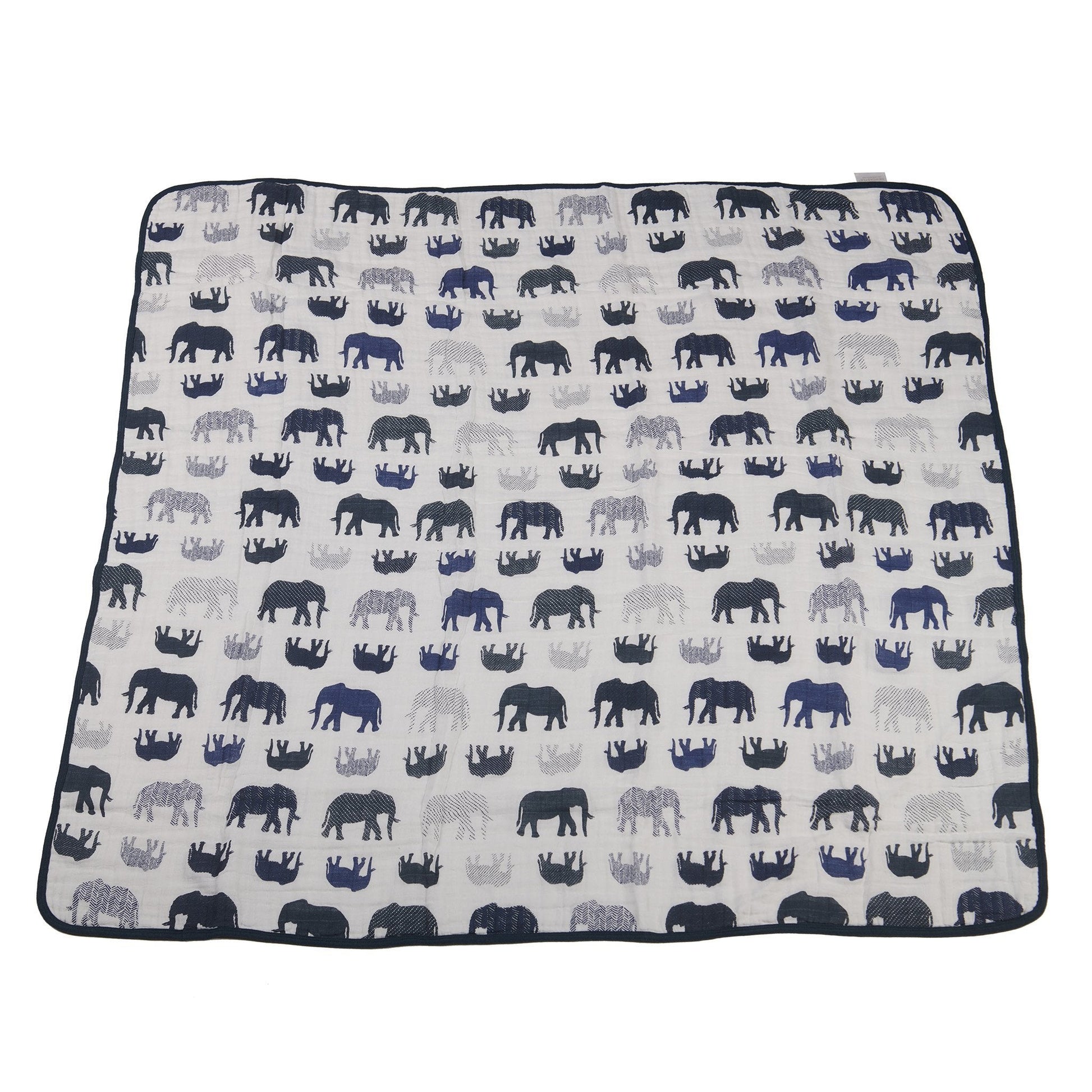 Blue Elephants and Spotted Wave Newcastle Blanket - Busy Bee Bazaar