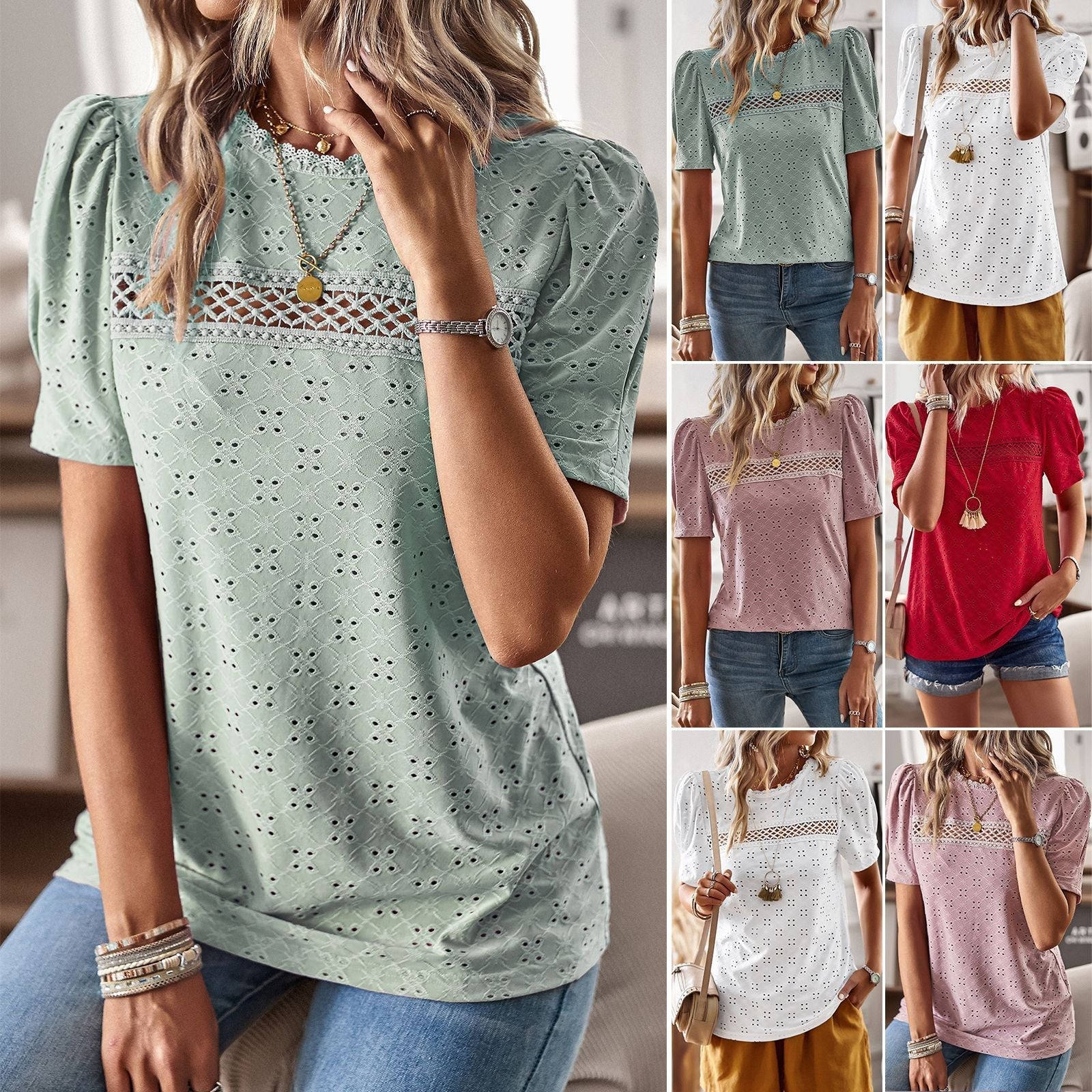 Casual Round patchwork T-Shirt - Busy Bee Bazaar