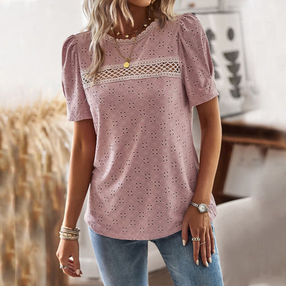 Casual Round patchwork T-Shirt - Busy Bee Bazaar