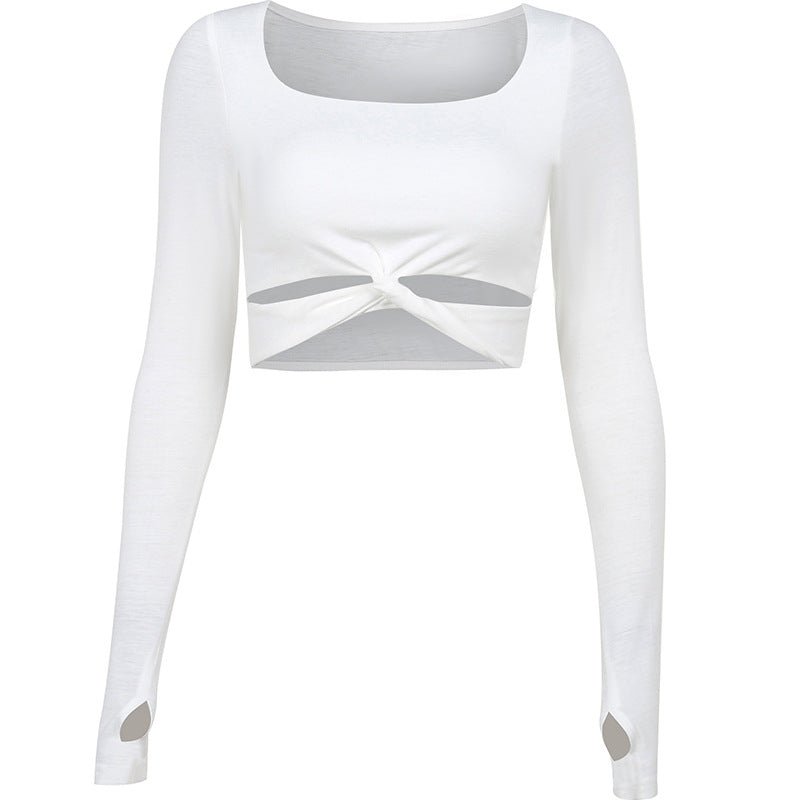 casual Twist Knot Short Sleeve Long Sleeve T-Shirt - Busy Bee Bazaar