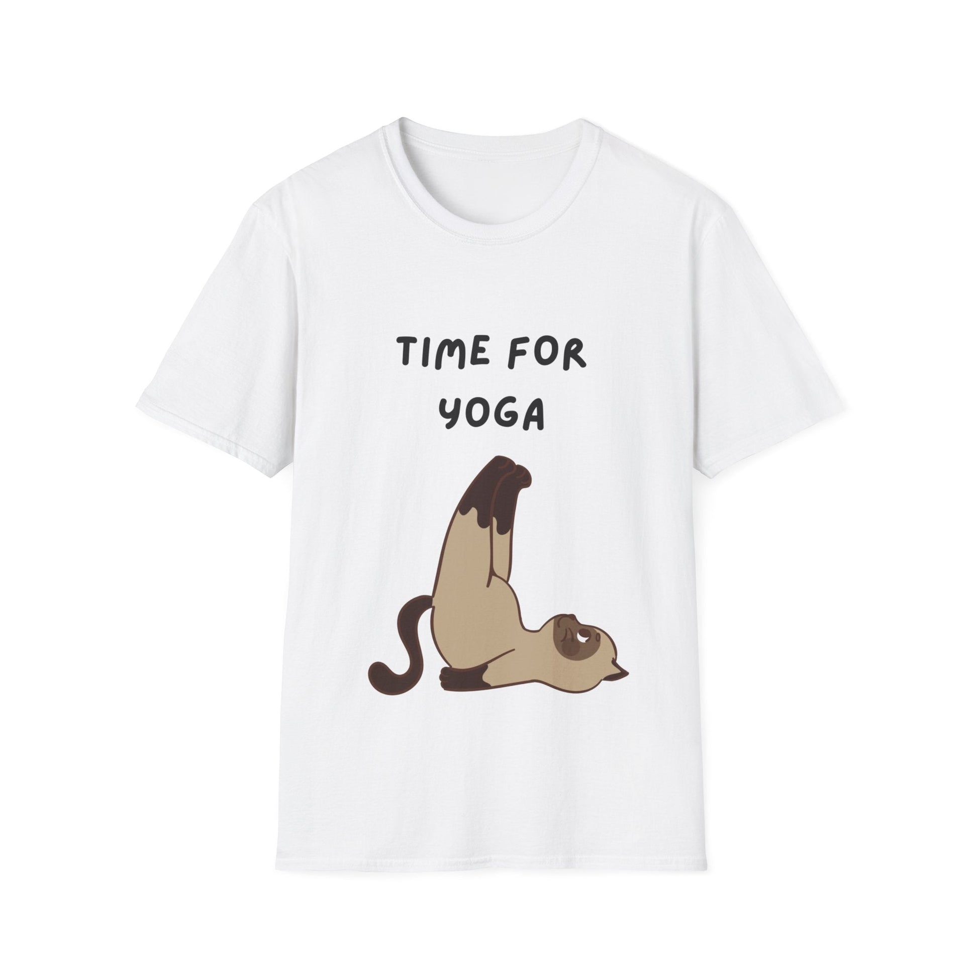 Cat doing yoga Unisex Softstyle T-Shirt - Busy Bee Bazaar