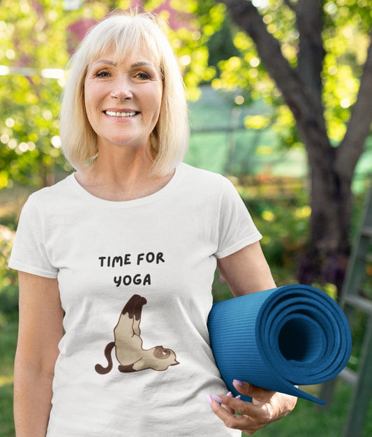 Cat doing yoga Unisex Softstyle T-Shirt - Busy Bee Bazaar