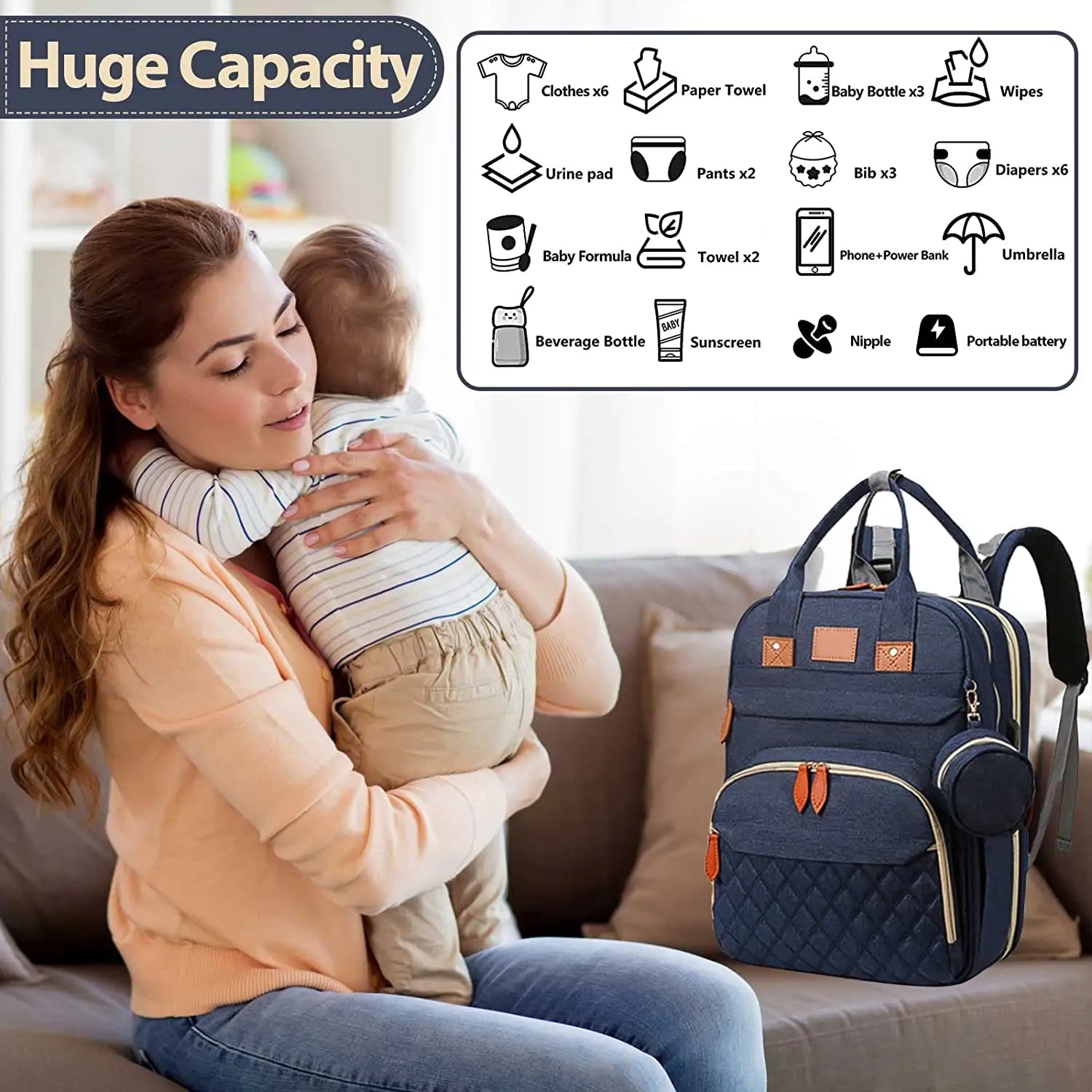 Changing Station Diaper Backpack - Busy Bee Bazaar