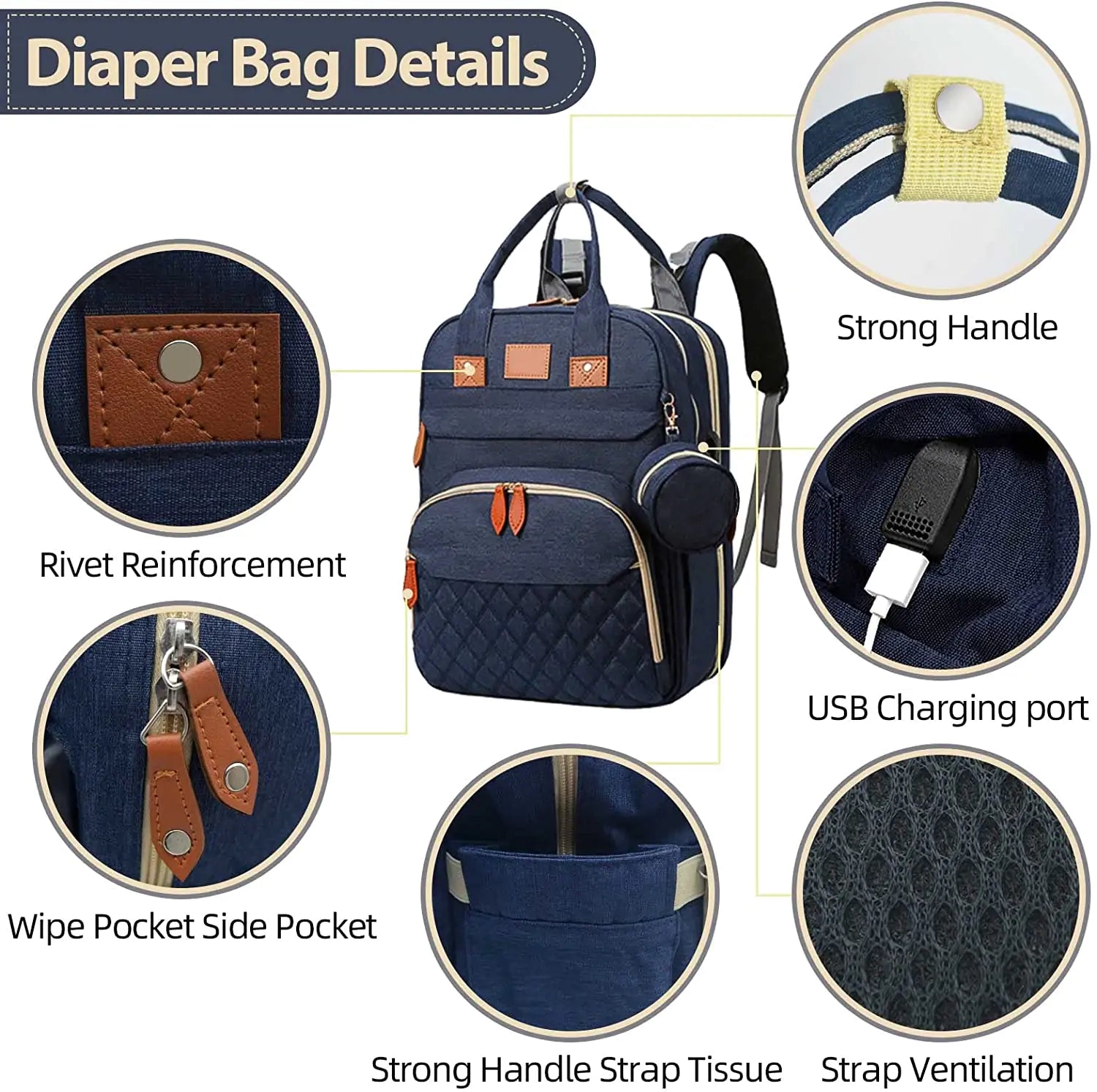 Changing Station Diaper Backpack - Busy Bee Bazaar