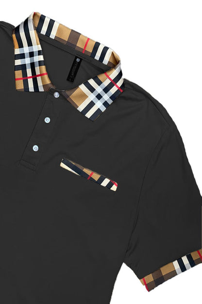 Checkered Polo and Pant Set - Busy Bee Bazaar
