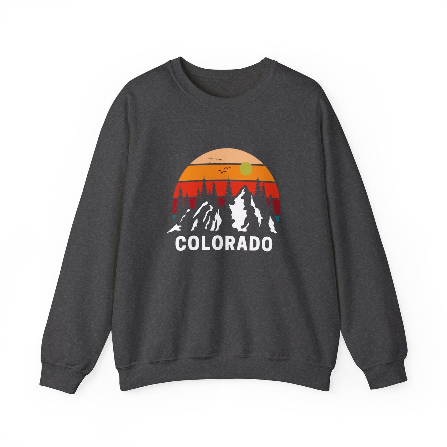 Colorado Retro Sunset Hoodie Rocky Mountains Hoodie Hiking Sweatshirt Forest Mountain Sweatshirt Outdoor Shirt Travel Shirt Vacation Shirt - Busy Bee Bazaar