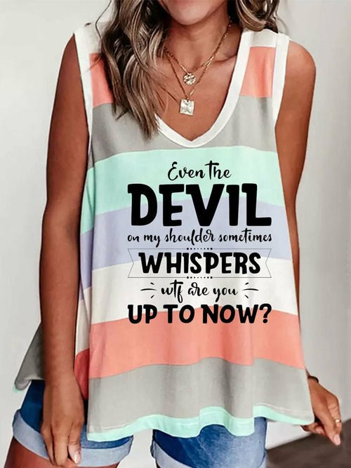 Contrast Striped Tank Tops Sleeveless Vest Shirt - Busy Bee Bazaar