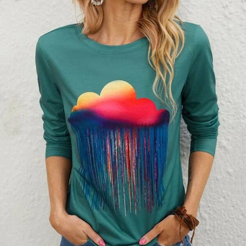 Crew Neck Blouse Streetwear T-Shirt - Busy Bee Bazaar