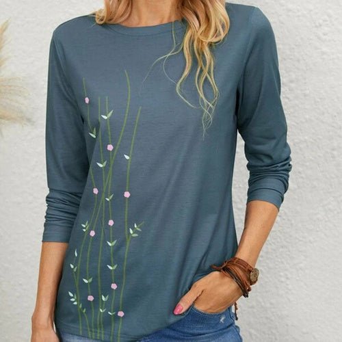 Crew Neck Blouse Streetwear T-Shirt - Busy Bee Bazaar