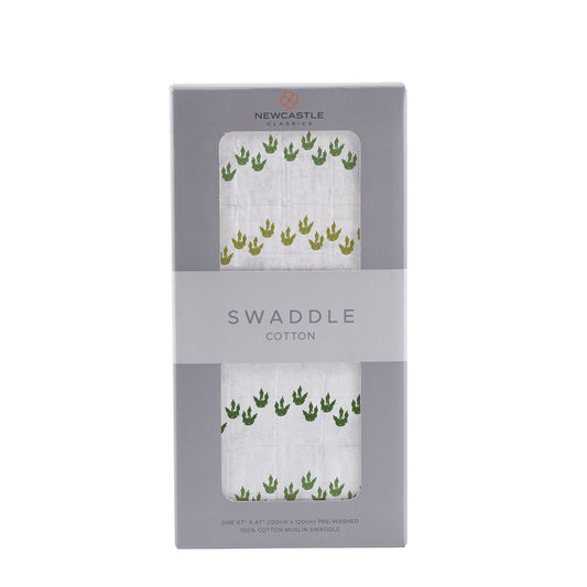 Dino Feet Cotton Muslin Swaddle - Busy Bee Bazaar