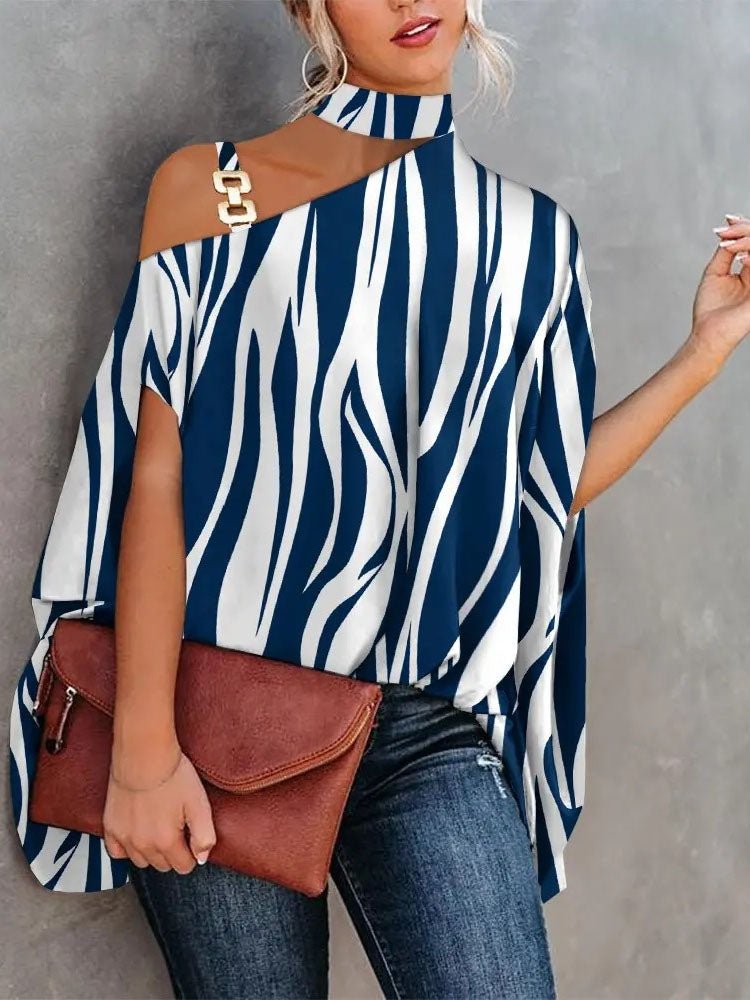 Elegant Pattern Print Party Blouse Shirt - Busy Bee Bazaar