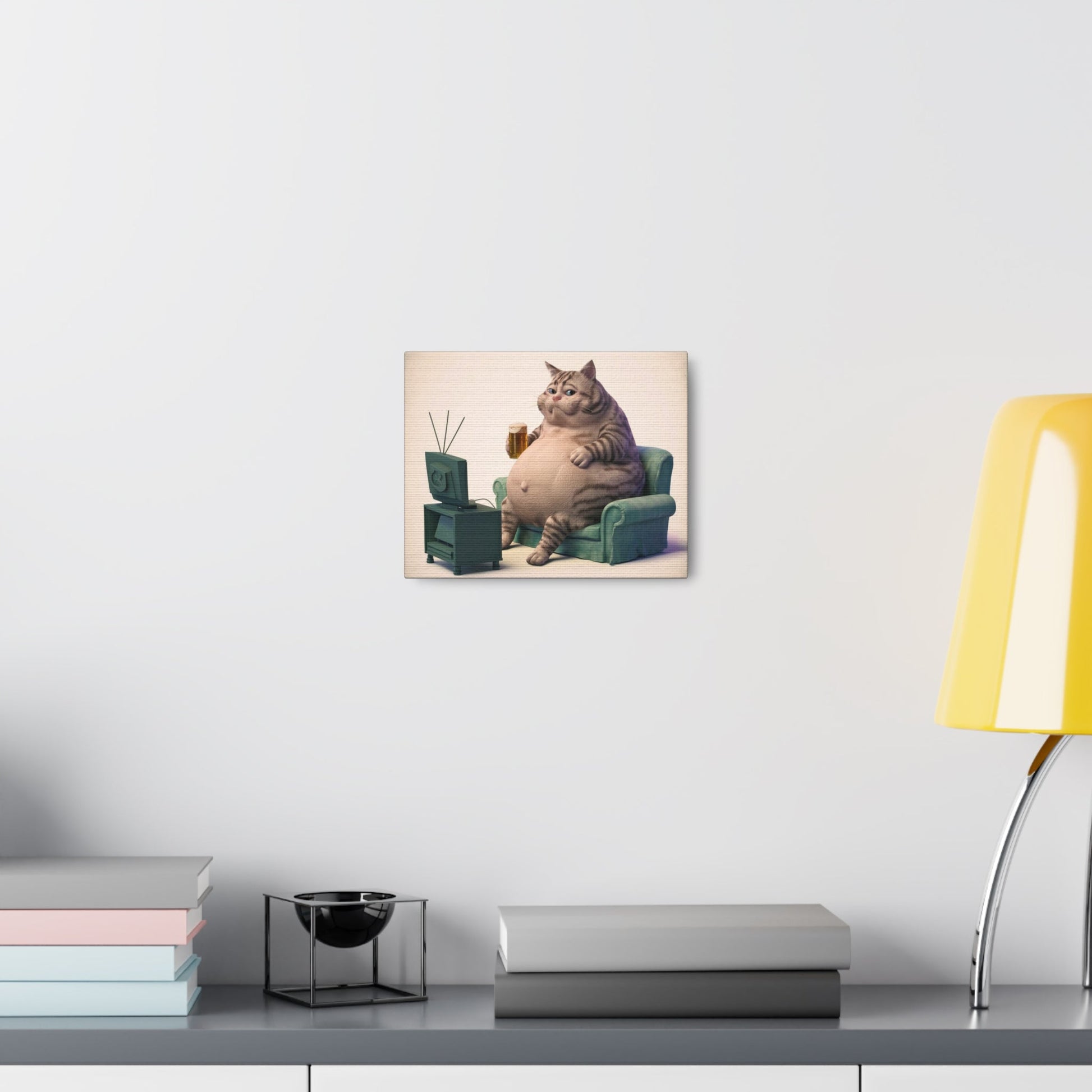 Endearing Fat Cat Canvas Wall Art - Busy Bee Bazaar