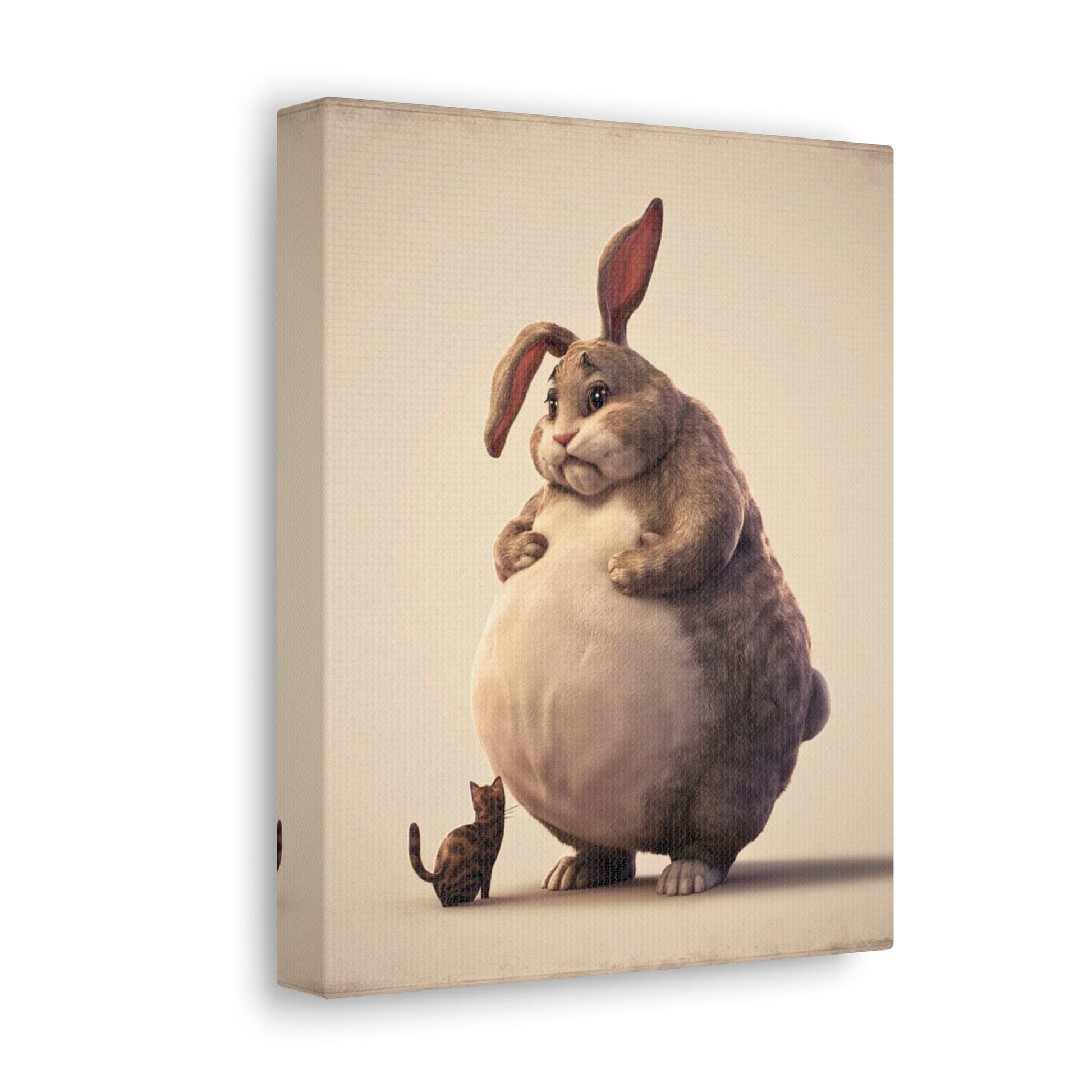 Endearing Fat Rabbit Canvas Wall Art - Busy Bee Bazaar