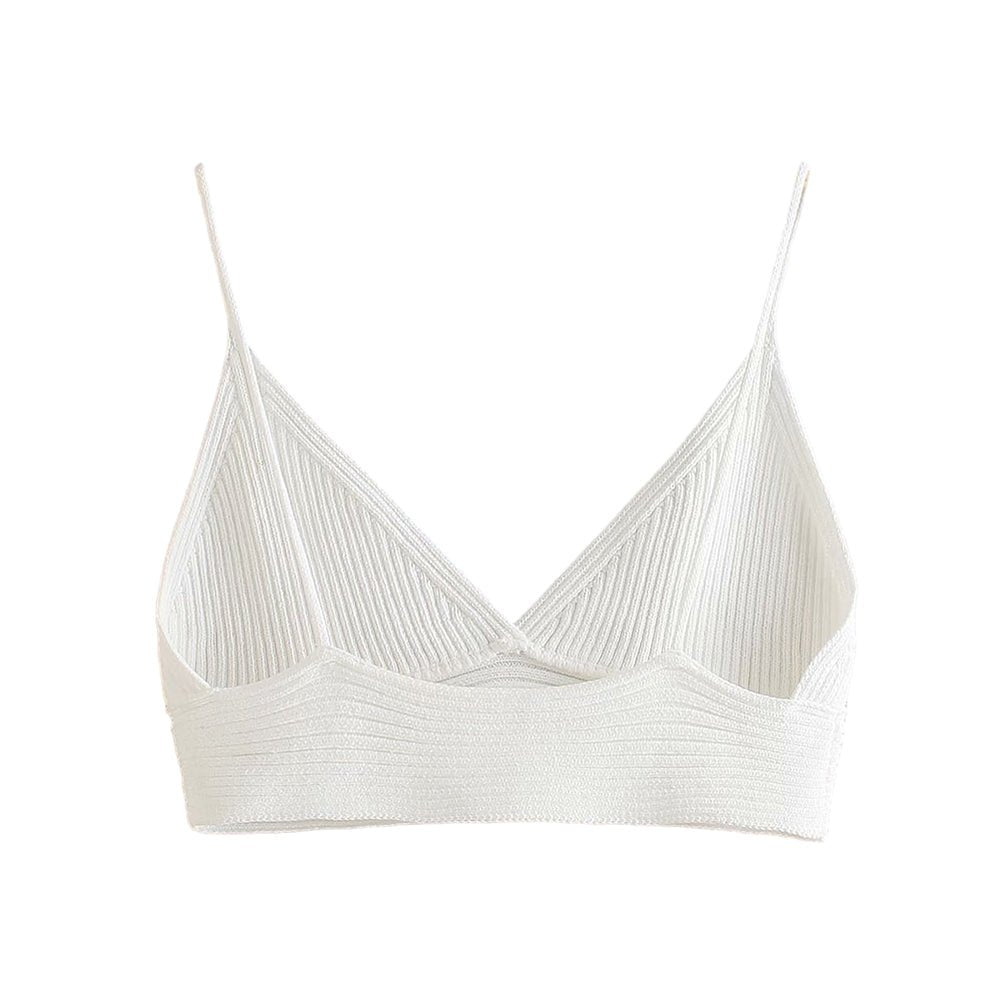 Fashion Ribbed Knit White Cropped Tank Tops - Busy Bee Bazaar