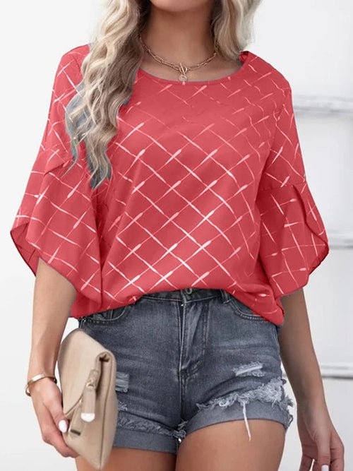 Half Sleeve Round Neck Oversized Printed Shirts - Busy Bee Bazaar