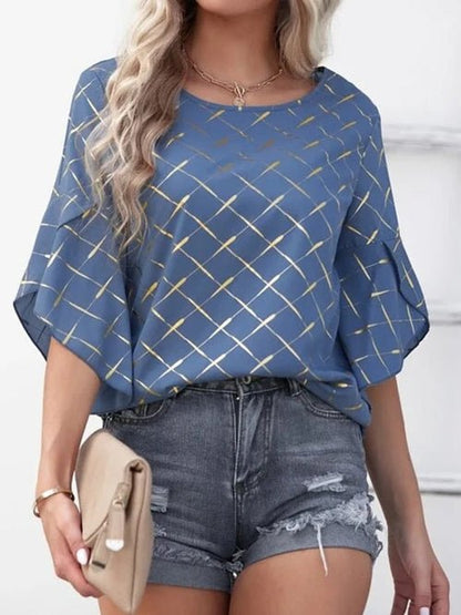 Half Sleeve Round Neck Oversized Printed Shirts - Busy Bee Bazaar