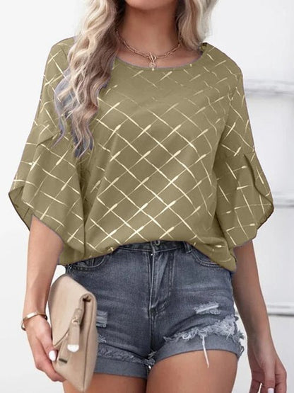 Half Sleeve Round Neck Oversized Printed Shirts - Busy Bee Bazaar
