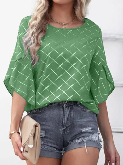 Half Sleeve Round Neck Oversized Printed Shirts - Busy Bee Bazaar