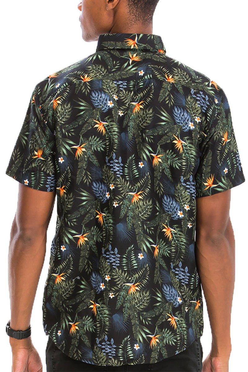 Hawaiian Print Button Down Shirt - Busy Bee Bazaar
