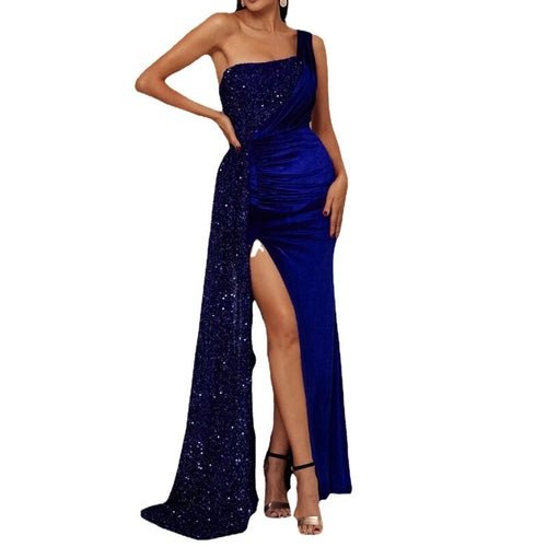 High End Fish Tail Banquet Temperament Single Shoulder Dress - Busy Bee Bazaar