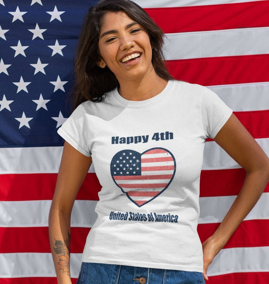 I Heart 4th of July Women's Softstyle Tee - Busy Bee Bazaar
