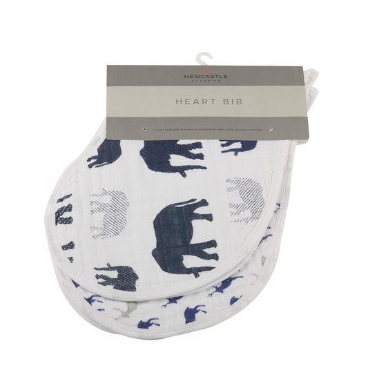 In The Wild Elephant Cotton Burp Cloth Bib 2PK - Busy Bee Bazaar