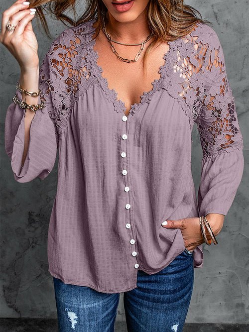 Lace Blusas Summer Top Women Shirt - Busy Bee Bazaar