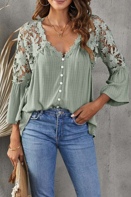 Lace Blusas Summer Top Women Shirt - Busy Bee Bazaar