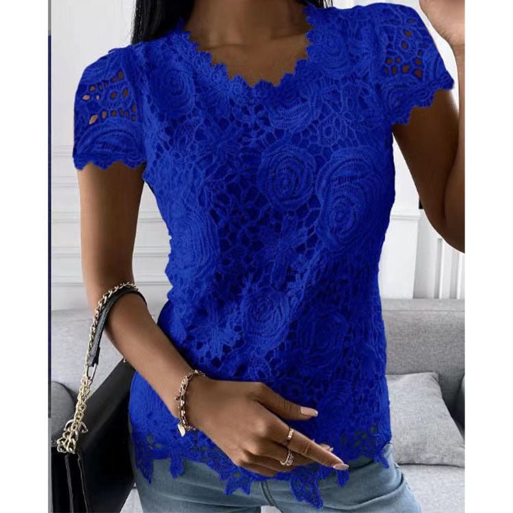 Lacy short sleeve top - Busy Bee Bazaar