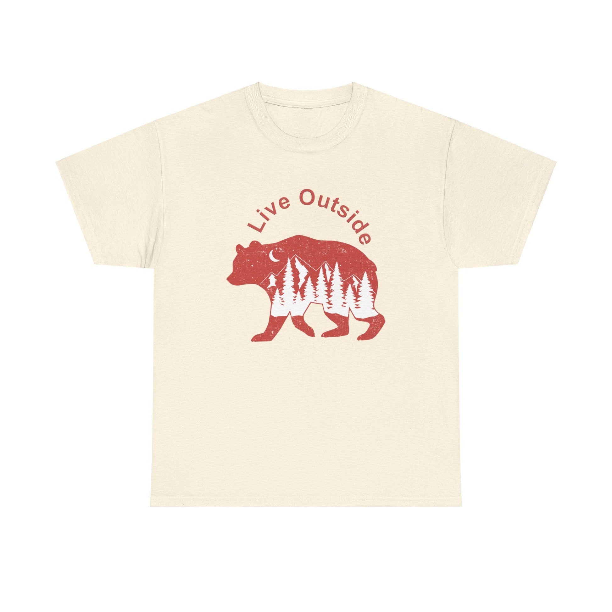 Live Outside Bear Unisex Heavy Cotton Tee - Busy Bee Bazaar