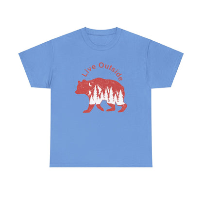 Live Outside Bear Unisex Heavy Cotton Tee - Busy Bee Bazaar