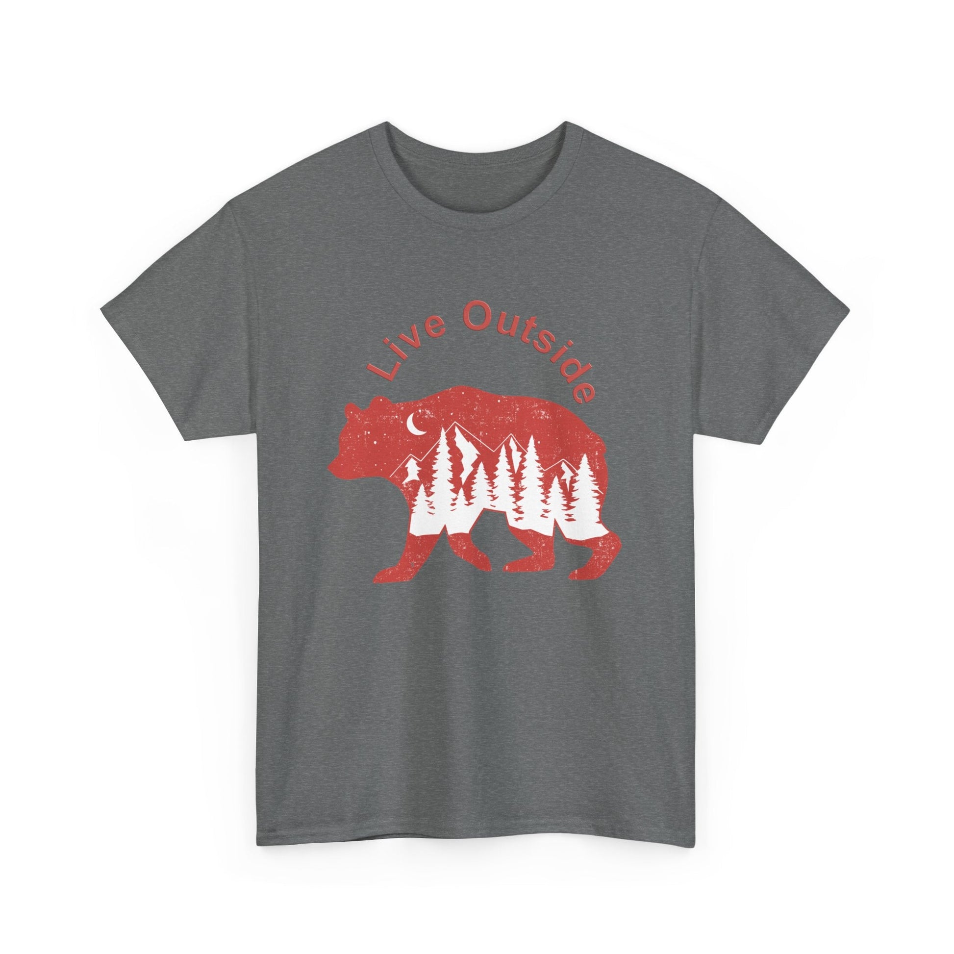 Live Outside Bear Unisex Heavy Cotton Tee - Busy Bee Bazaar