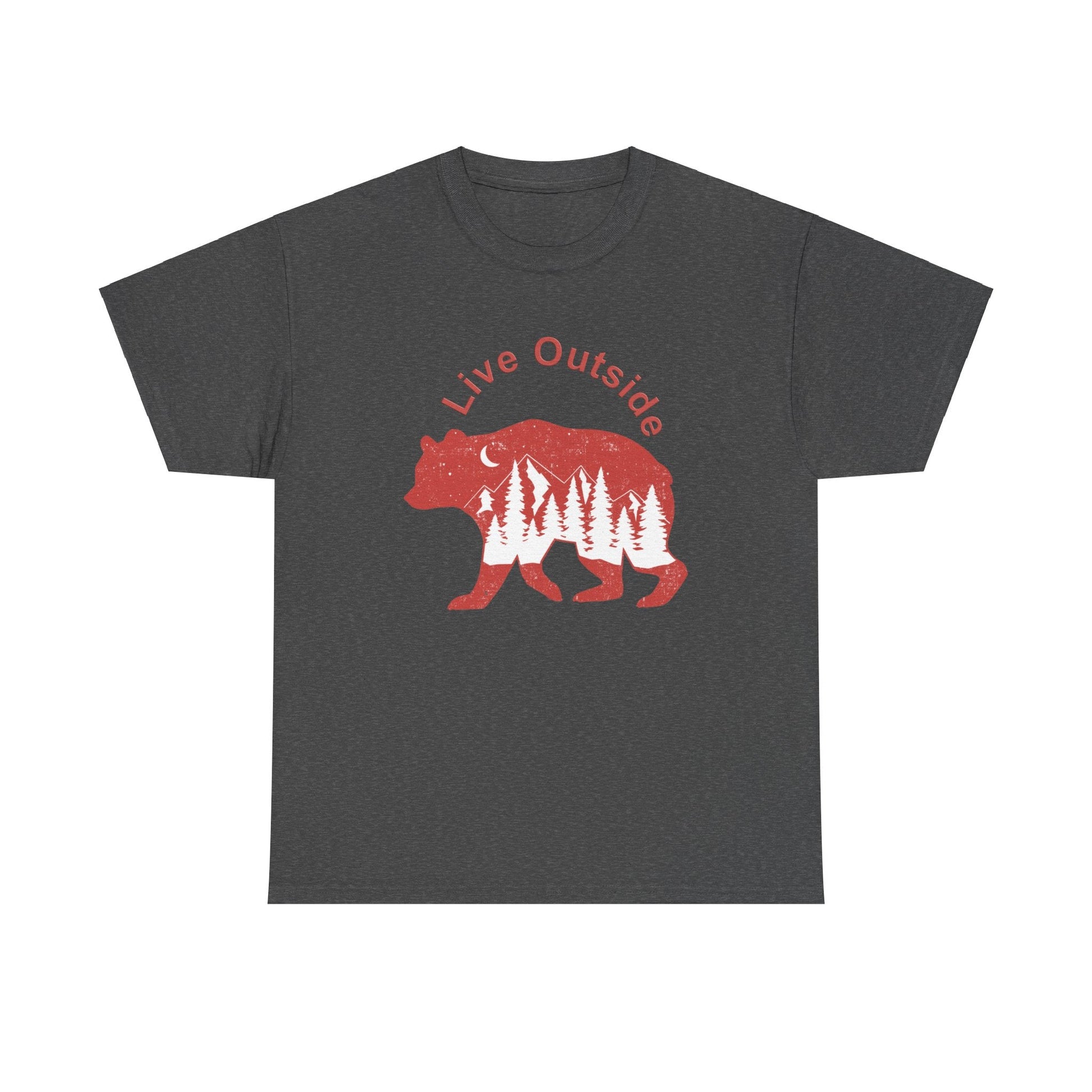 Live Outside Bear Unisex Heavy Cotton Tee - Busy Bee Bazaar
