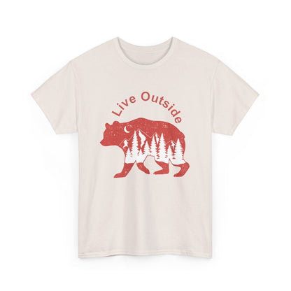 Live Outside Bear Unisex Heavy Cotton Tee - Busy Bee Bazaar