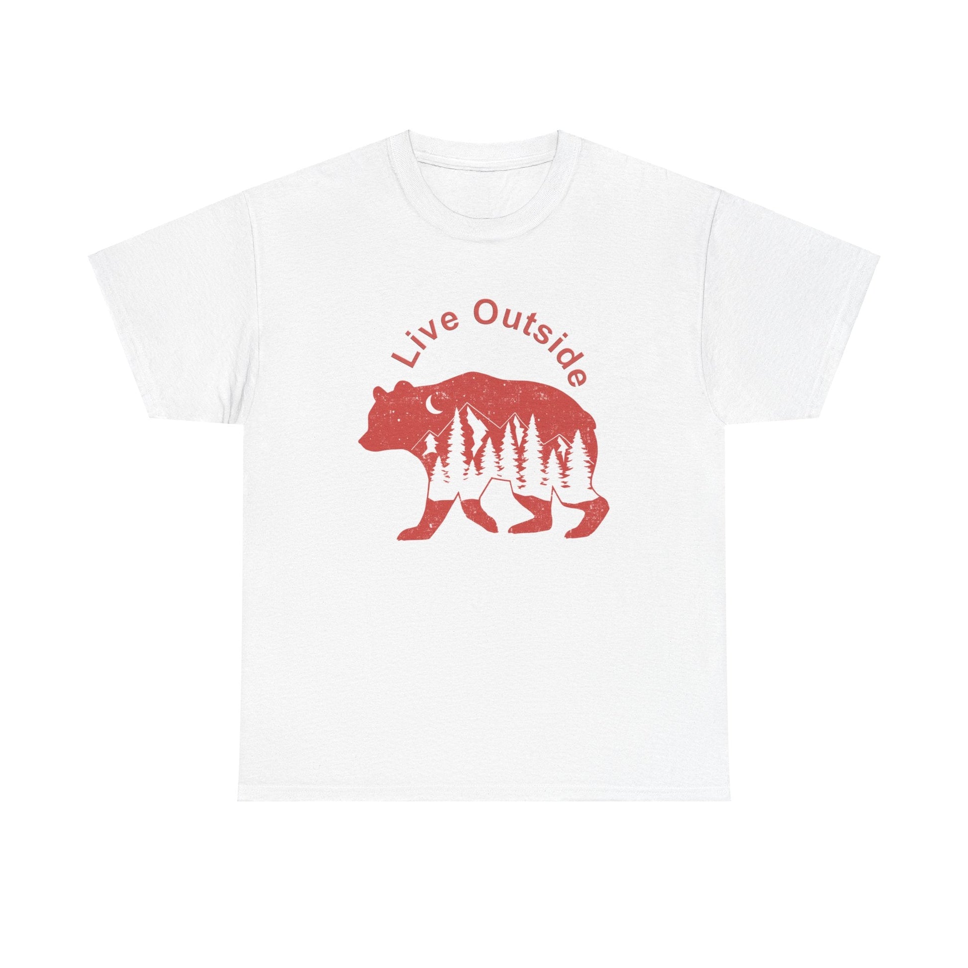 Live Outside Bear Unisex Heavy Cotton Tee - Busy Bee Bazaar
