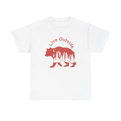 Live Outside Bear Unisex Heavy Cotton Tee - Busy Bee Bazaar