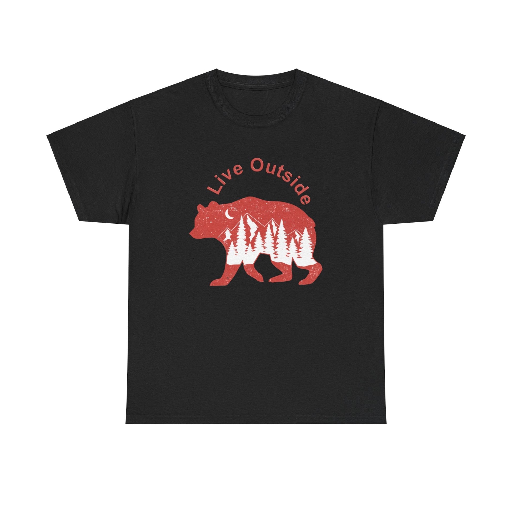 Live Outside Bear Unisex Heavy Cotton Tee - Busy Bee Bazaar