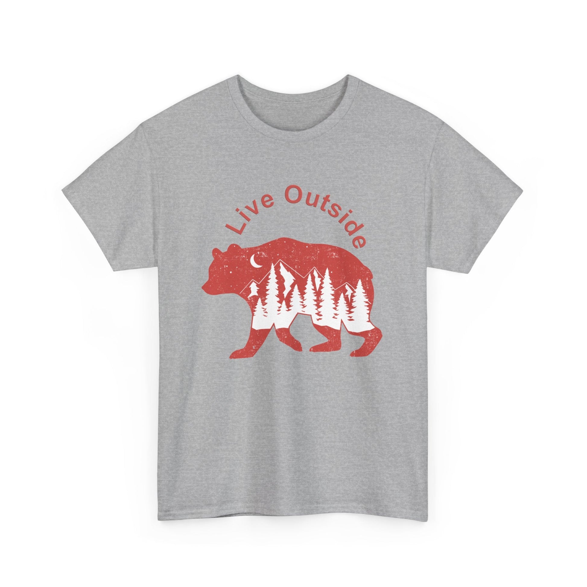 Live Outside Bear Unisex Heavy Cotton Tee - Busy Bee Bazaar