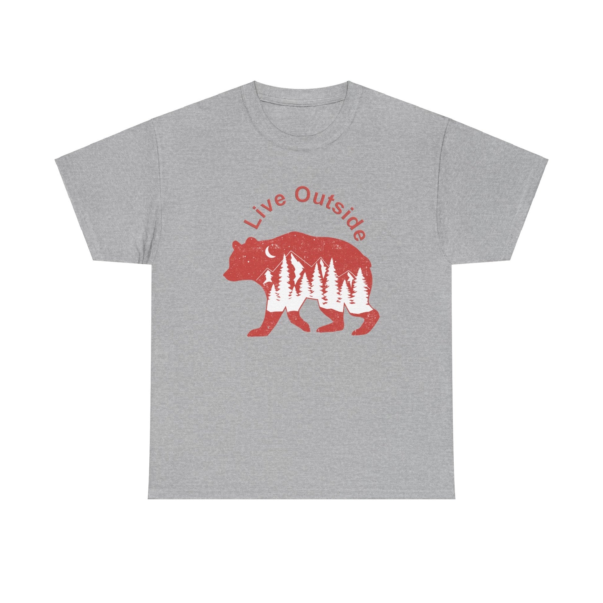 Live Outside Bear Unisex Heavy Cotton Tee - Busy Bee Bazaar