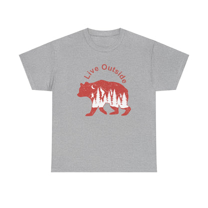 Live Outside Bear Unisex Heavy Cotton Tee - Busy Bee Bazaar